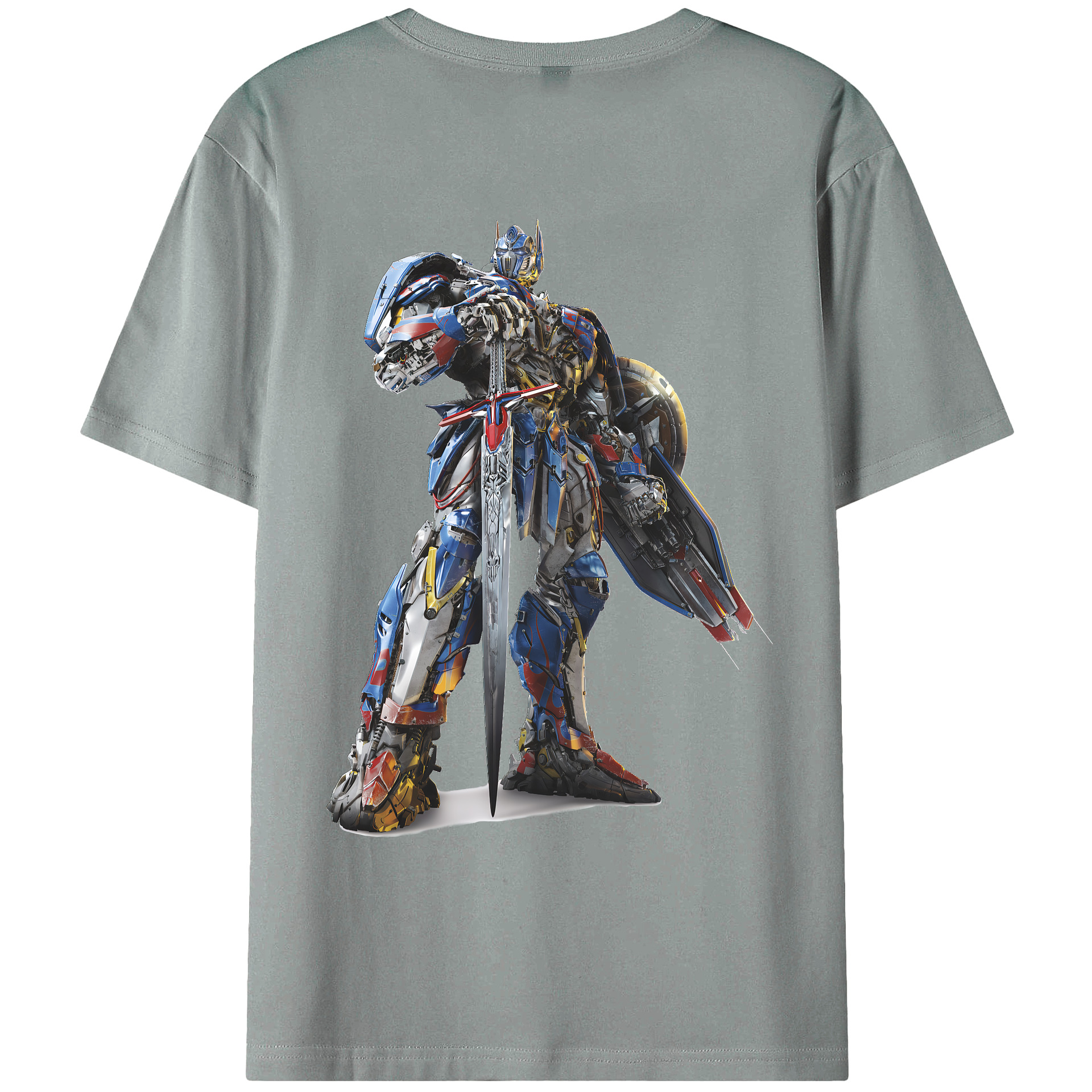 （画像用） Transformers トランスフォーマー 綿100％ メンズ半袖Tシャツ（バックプリント） 通気性